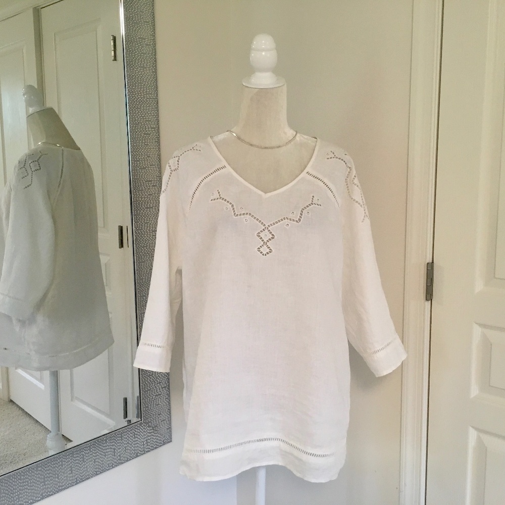 Your sixth sense linen dress top blouse